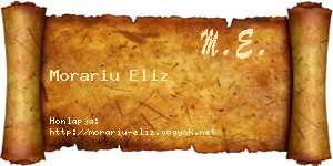 Morariu Eliz névjegykártya